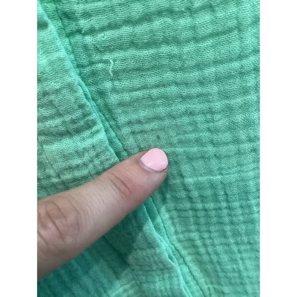 Lanius Womens Gauzy Button Up Top Size 38 Medium Organic Cotton Slime Green Fall - Picture 7 of 11